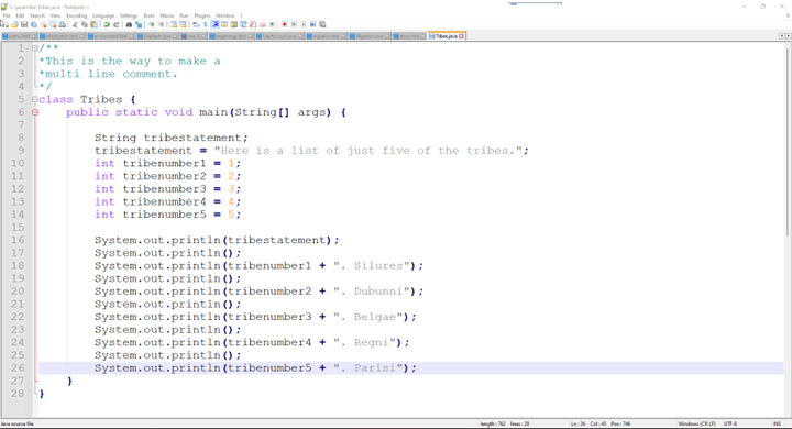 Java code